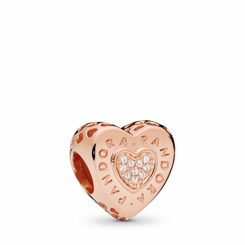 Pandora Australia Rose™ Signature Heart Charm | DKZJSA135